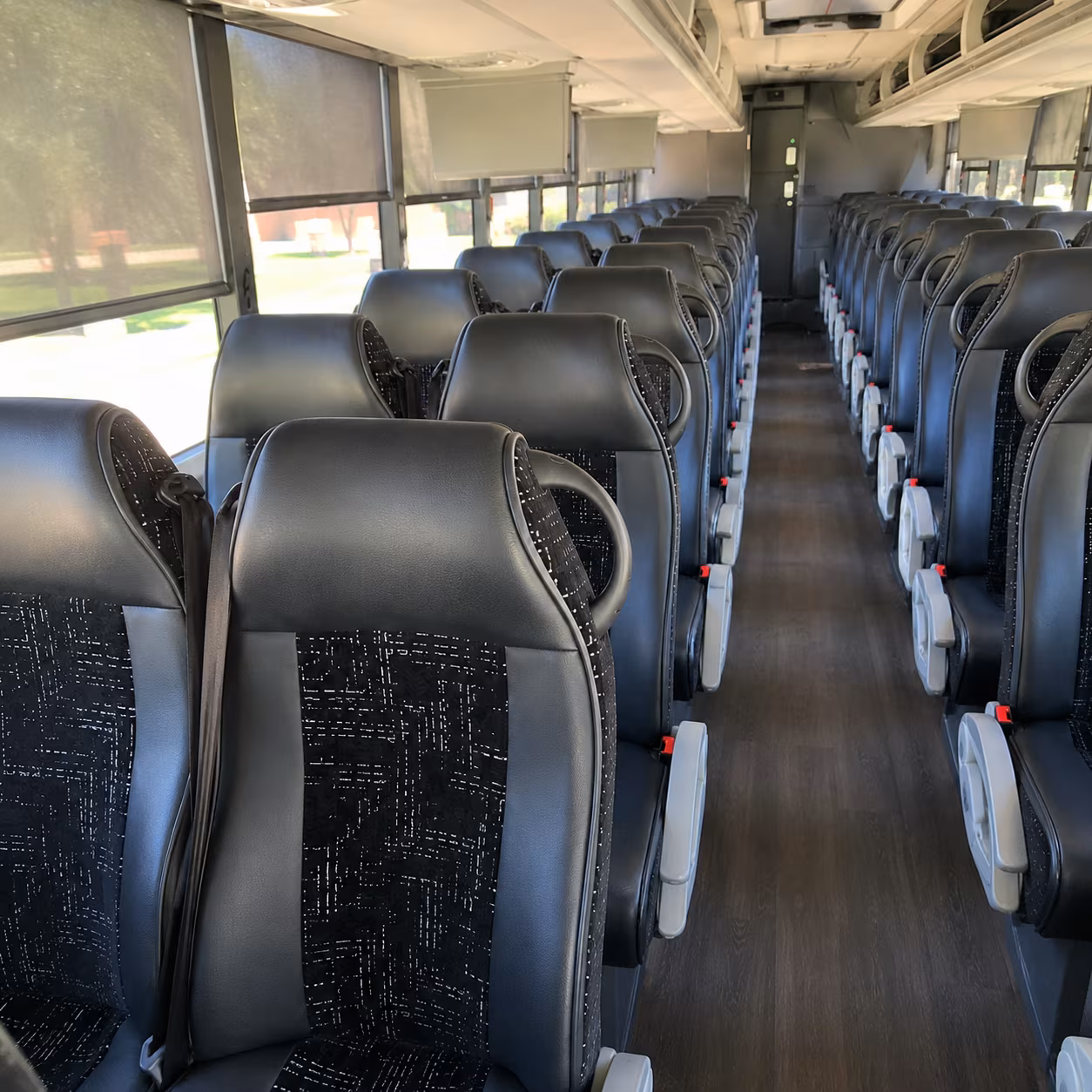 56 passenger charter bus inside