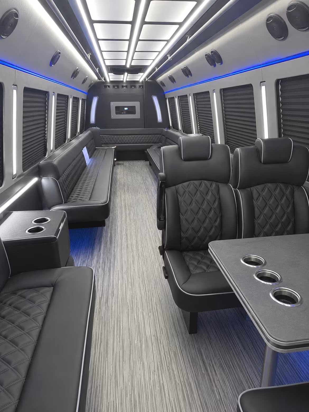 chapel hill 25 passenger party bus inside