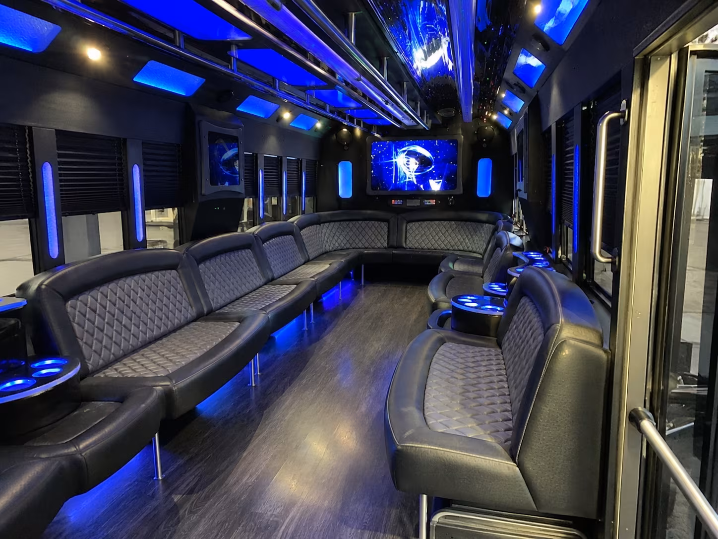 chapel hill 28 passenger party bus interior