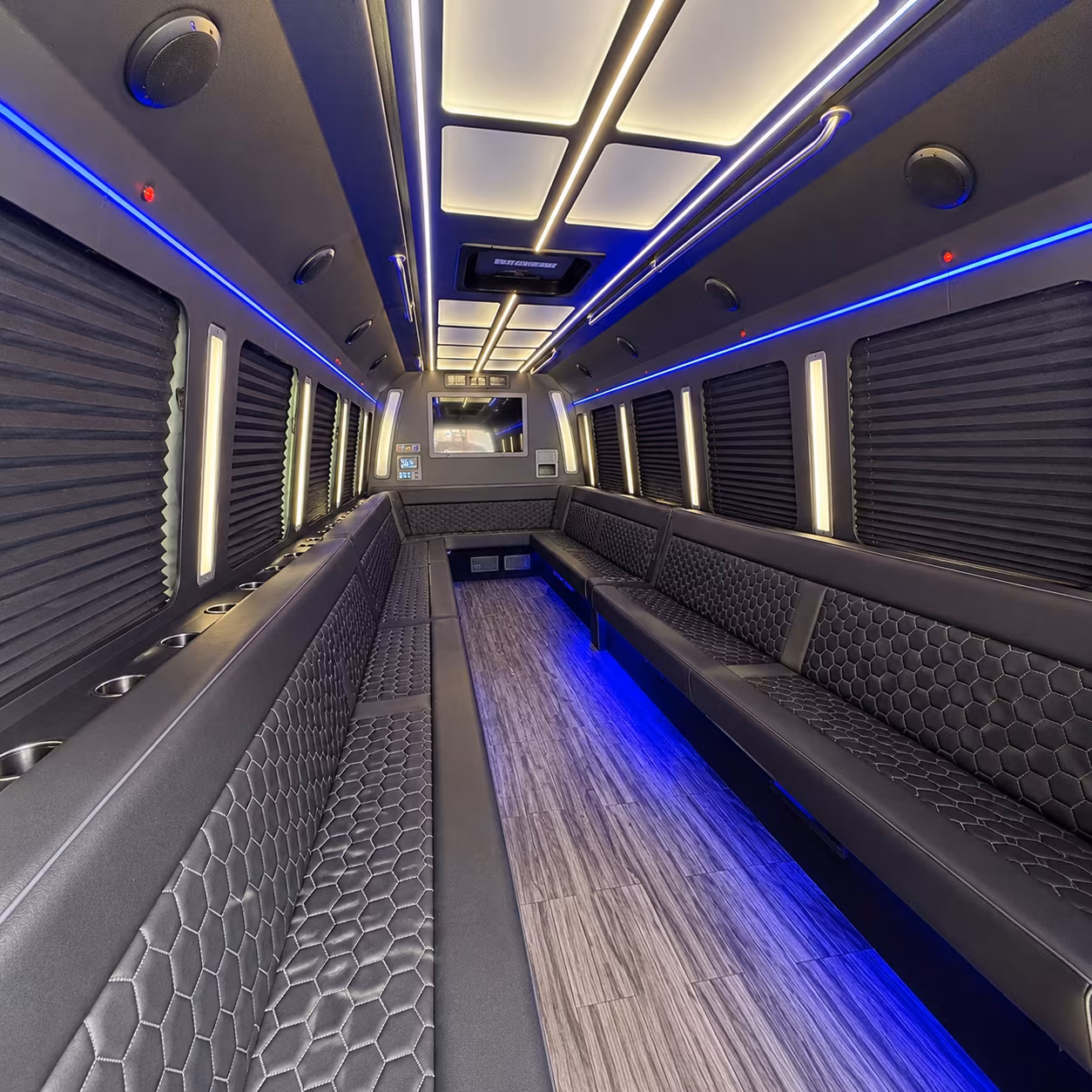 chapel hill 30 passenger party bus interior