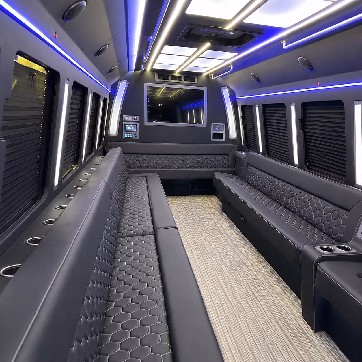chapel hill 40 passenger party bus inside