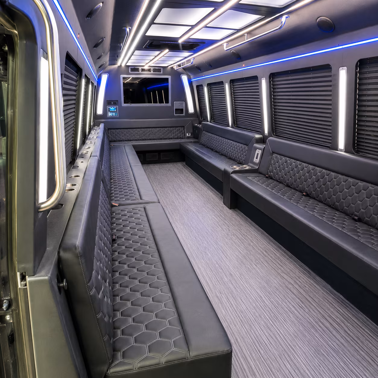 chapel hill 40 passenger party bus interior