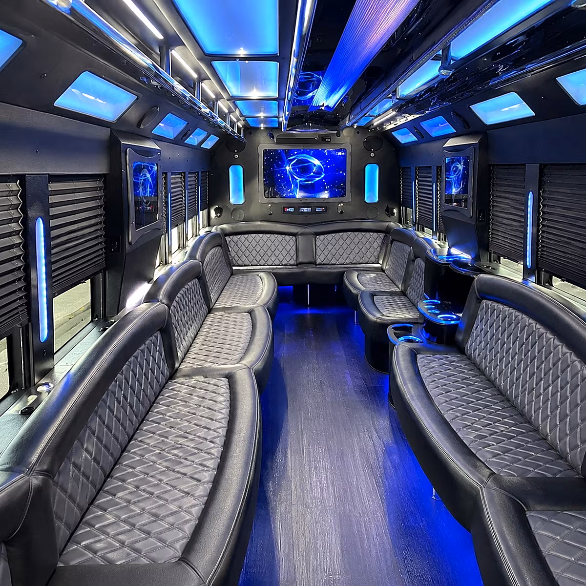 chapel hill 50 passenger party bus interior