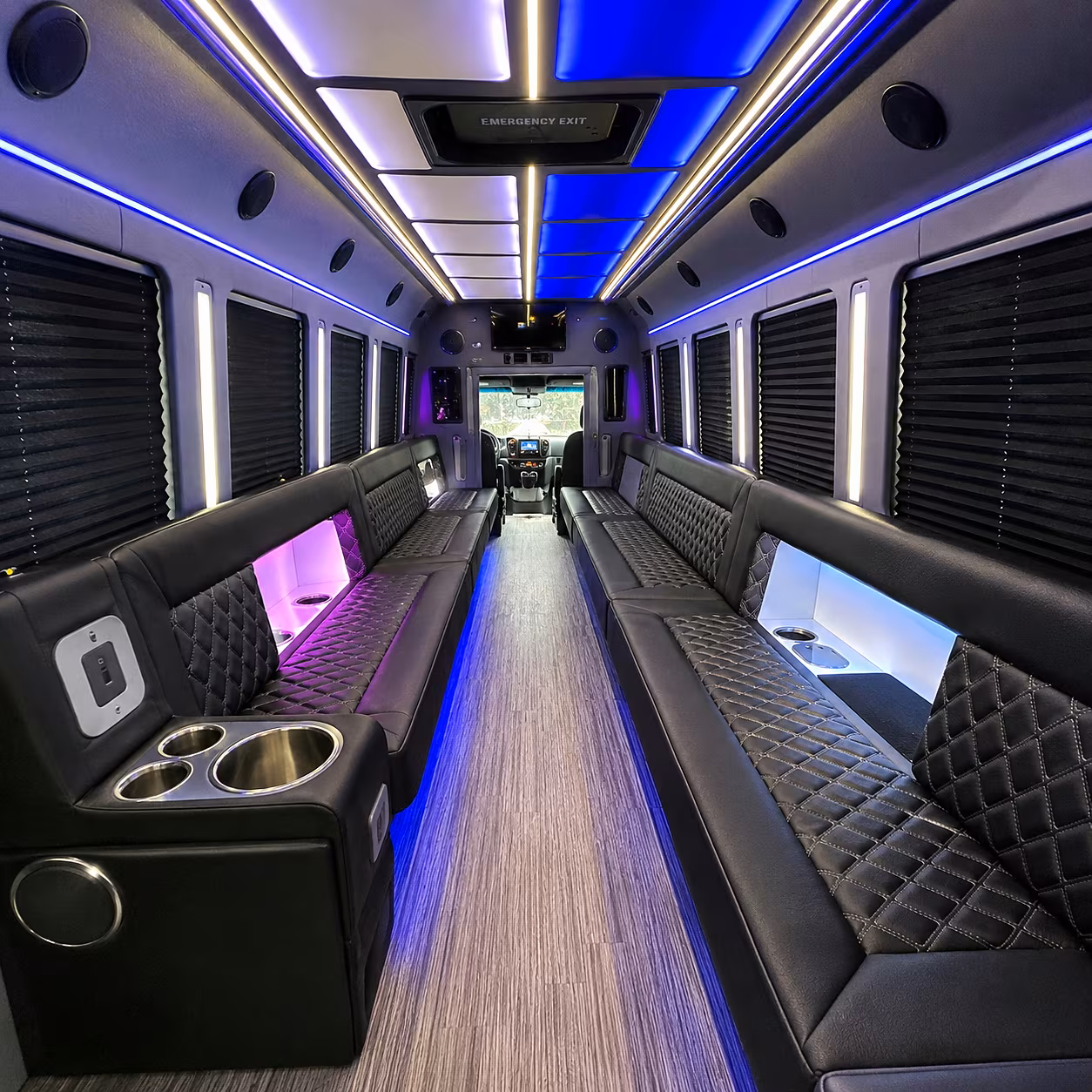 chapel hill party bus rental interior